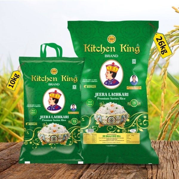 Kitchen King Jeera Sona Kolam RNR Raw Rice 26kg & 10kg