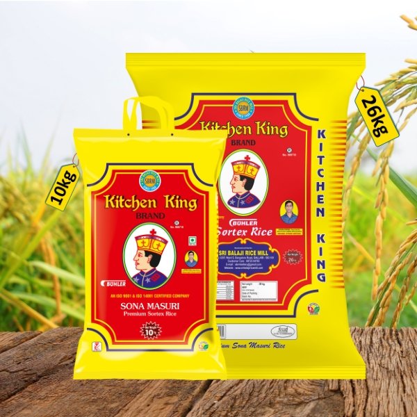 Kitchen King Sona Masuri New Steam Rice 10kg & 26kg