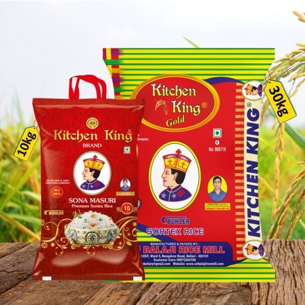 Buy Kitchen King® Sona Masuri Grand Old Raw Rice in Bangalore