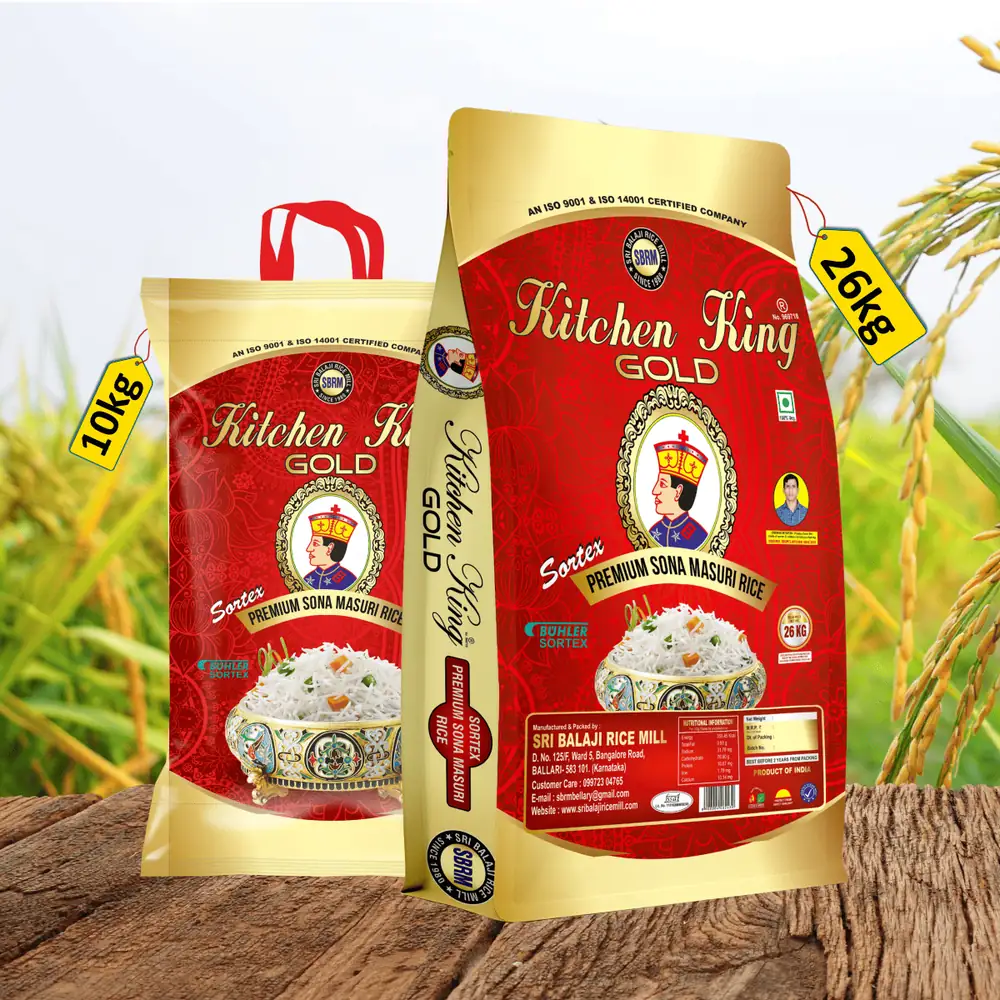 Kitchen King Sona Masuri Old Steam Rice 26kg & 10kg